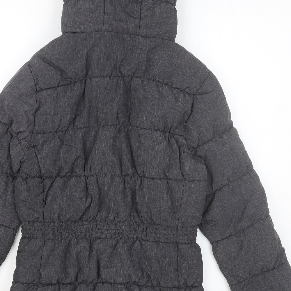 H&M Womens Grey Puffer Jacket Jacket Size 8 Zip