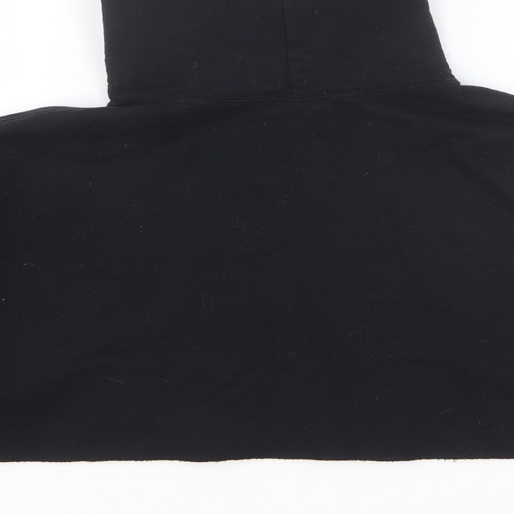PRETTYLITTLETHING Womens Black Cotton Pullover Hoodie Size M Pullover
