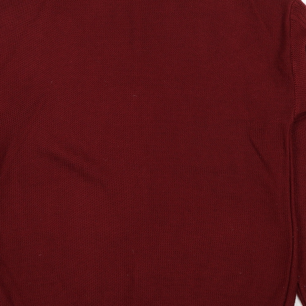 Pure & Natural Womens Red Round Neck Acrylic Pullover Jumper Size S - Size S-M