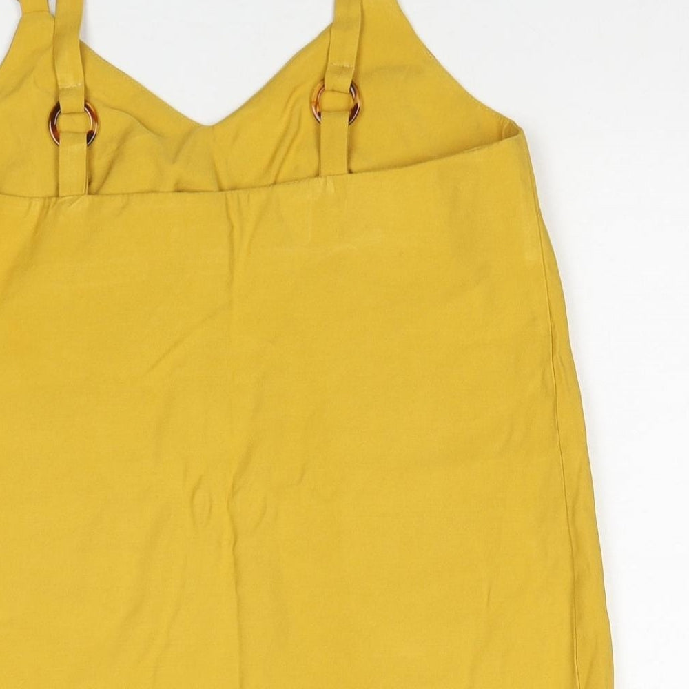 Topshop Womens Yellow Viscose Camisole Tank Size 6 V-Neck