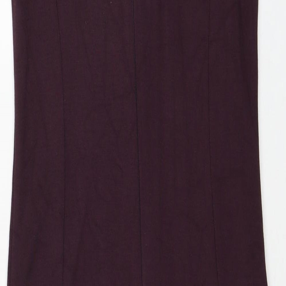 NEXT Womens Purple Viscose Pencil Dress Size 10 Round Neck Zip - Lace Detail