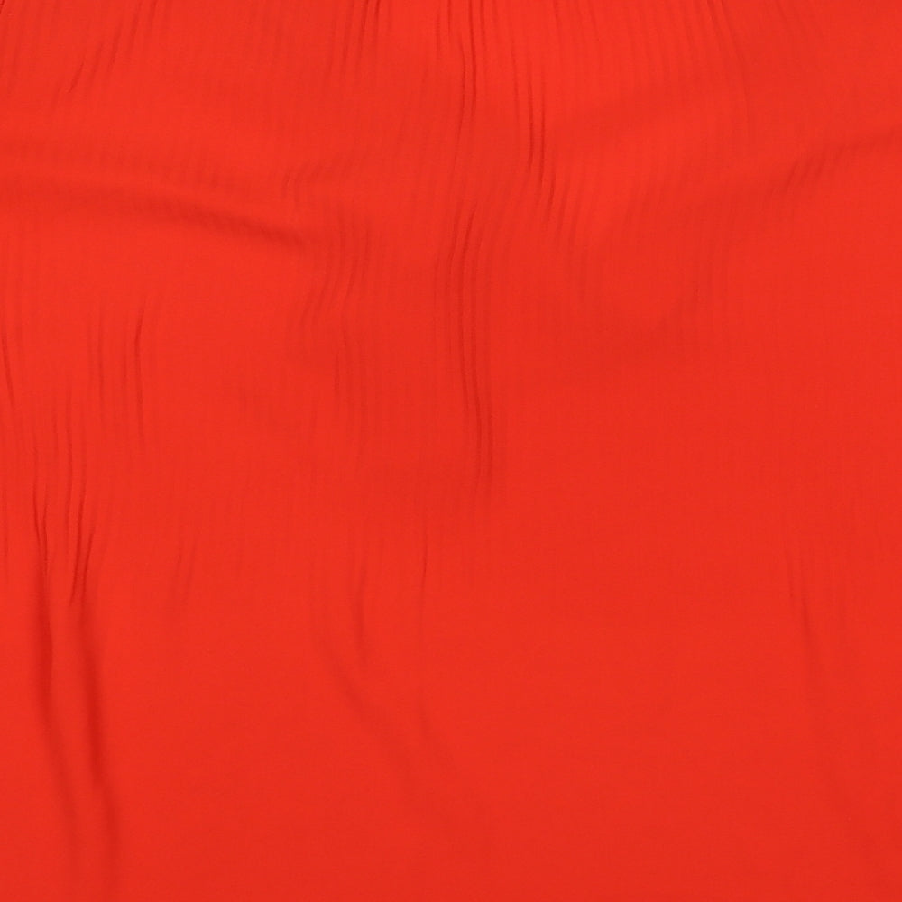 River Island Womens Red Polyester Basic Blouse Size 8 Round Neck