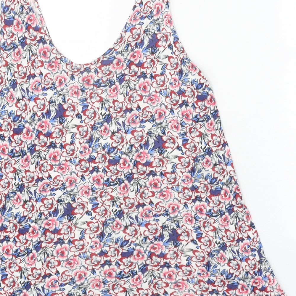 Warehouse Womens Multicoloured Geometric Viscose Basic Tank Size 12 Scoop Neck