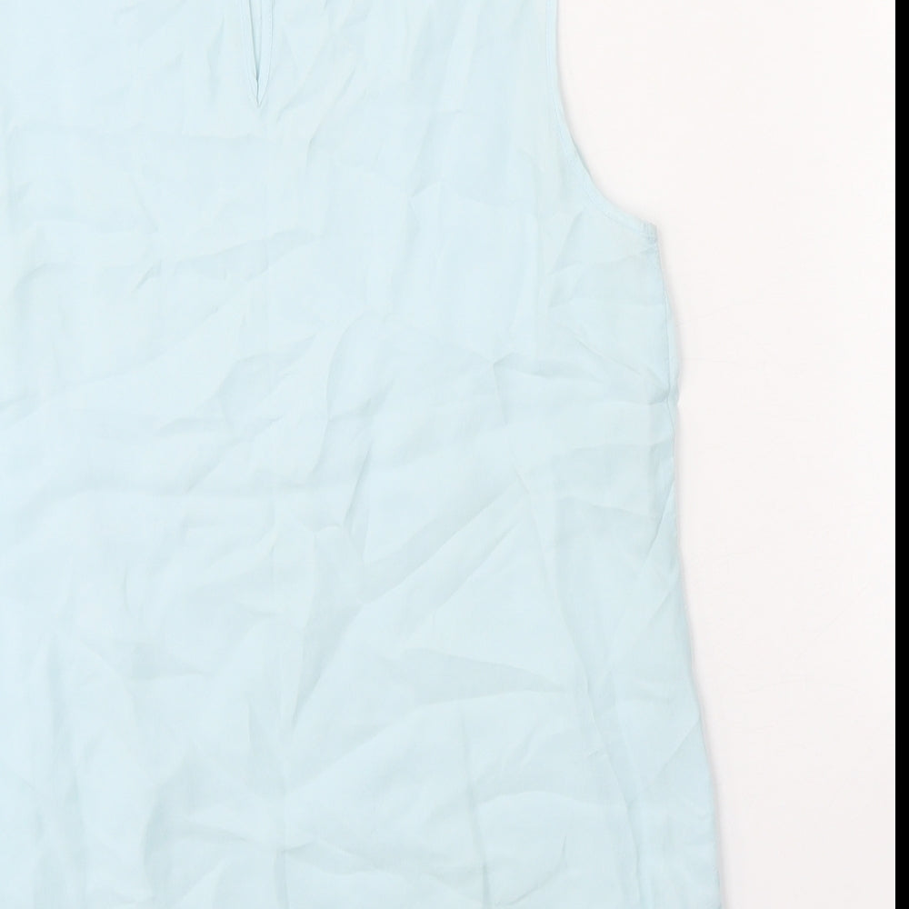 Damsel in a Dress Womens Blue Cupro Basic Tank Size 10 Scoop Neck