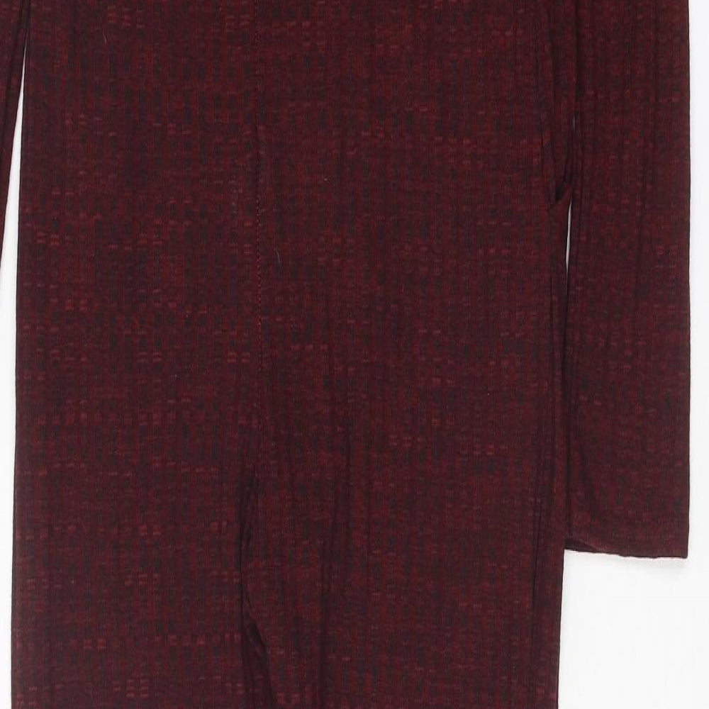 Stylewise Womens Red Polyester Jumpsuit One-Piece Size M Tie