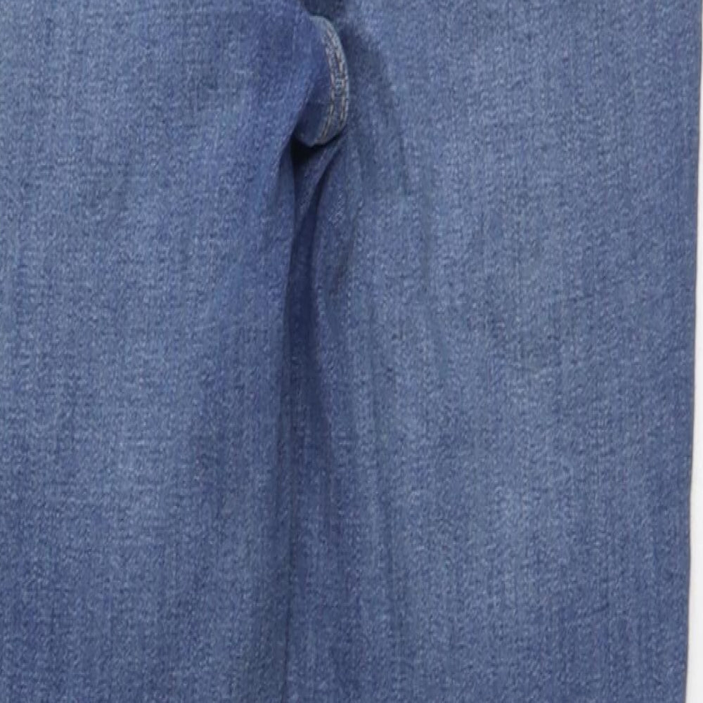 Marks & Spencer Womens Blue Cotton Skinny Jeans Size 8 Regular Zip