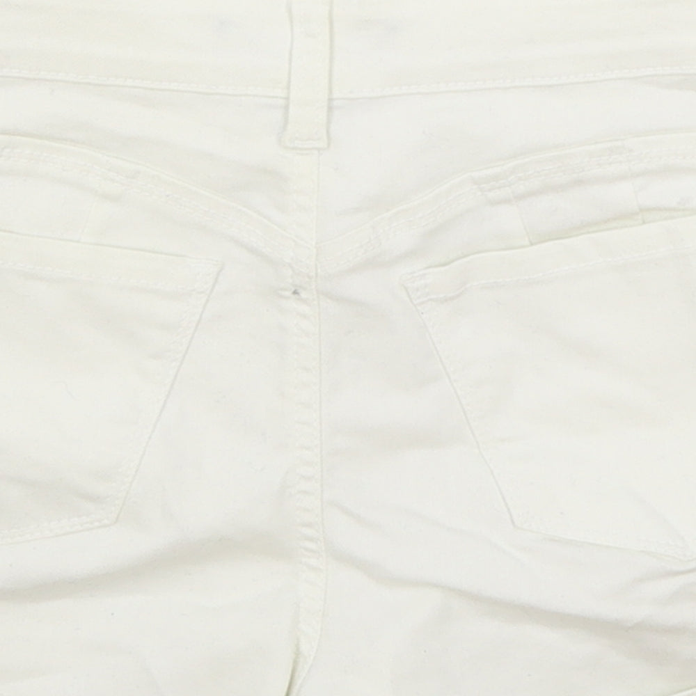 Butt Womens White Cotton Mom Shorts Size S Regular Zip