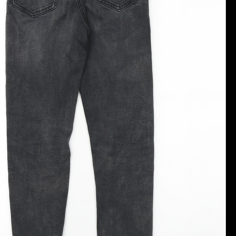Preworn Boys Black 100% Cotton Straight Jeans Size 9-10 Years Regular Pullover