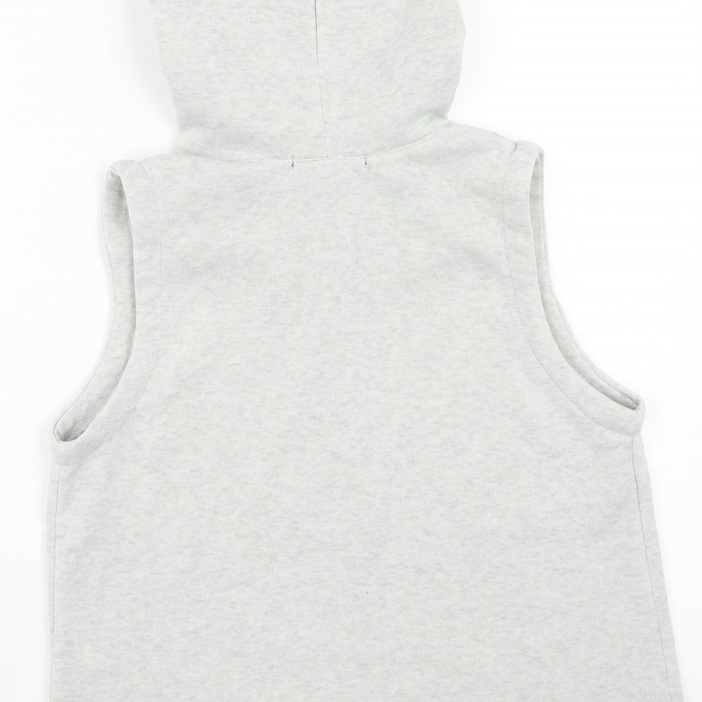 Zaful Womens Grey Polyester Pullover Hoodie Size 10 Button