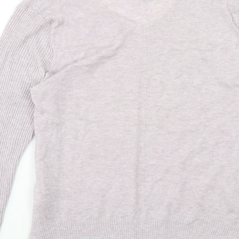 Marks & Spencer Womens Purple V-Neck Acrylic Pullover Jumper Size 14