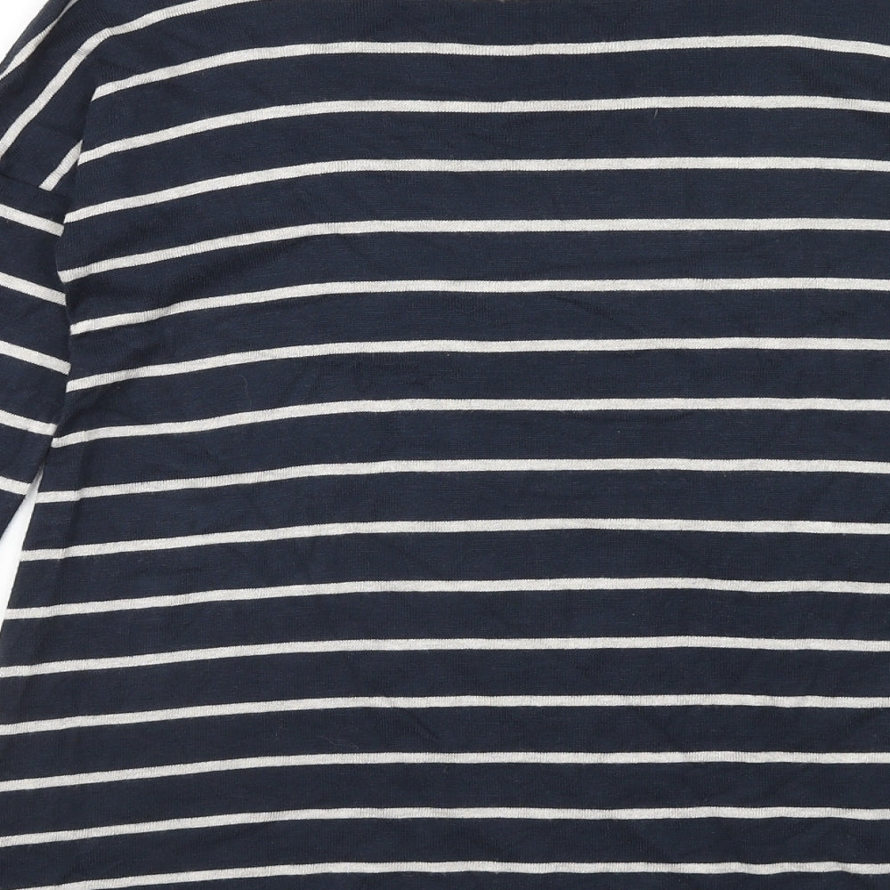 Atmosphere Womens Blue Round Neck Striped Viscose Pullover Jumper Size 10
