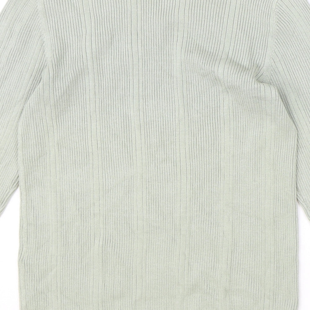 Marks & Spencer Womens Green Round Neck Viscose Pullover Jumper Size 12