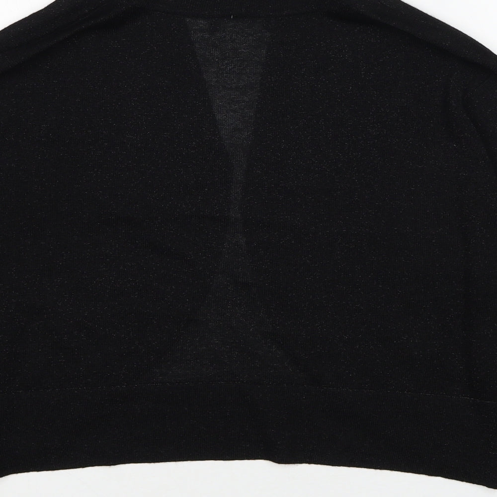 M&Co Womens Black V-Neck Viscose Cardigan Jumper Size 18