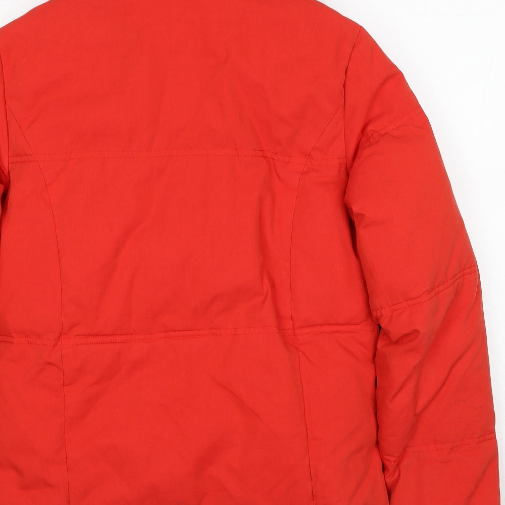 Topshop Womens Red Puffer Jacket Jacket Size 12 Zip
