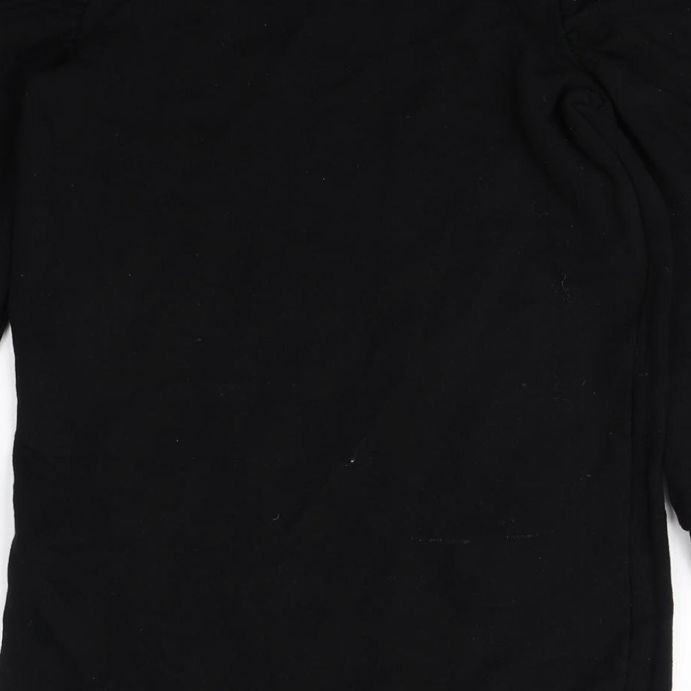 Miss Selfridge Womens Black Round Neck Cotton Pullover Jumper Size 6