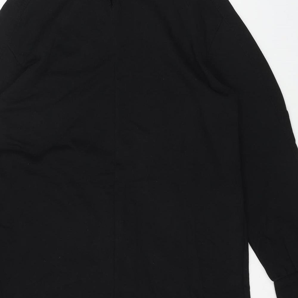 River Island Womens Black Cotton Mini Size M High Neck Button