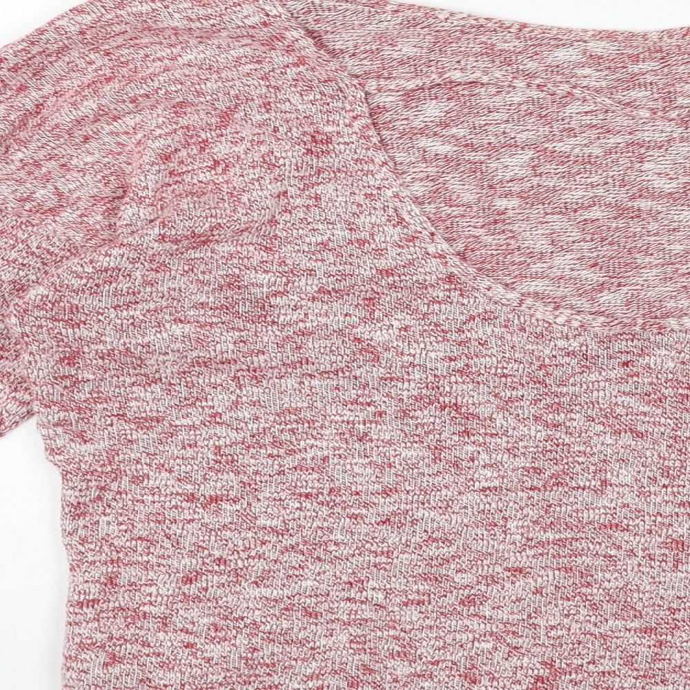 ASOS Womens Red Scoop Neck Cotton Pullover Jumper Size 8