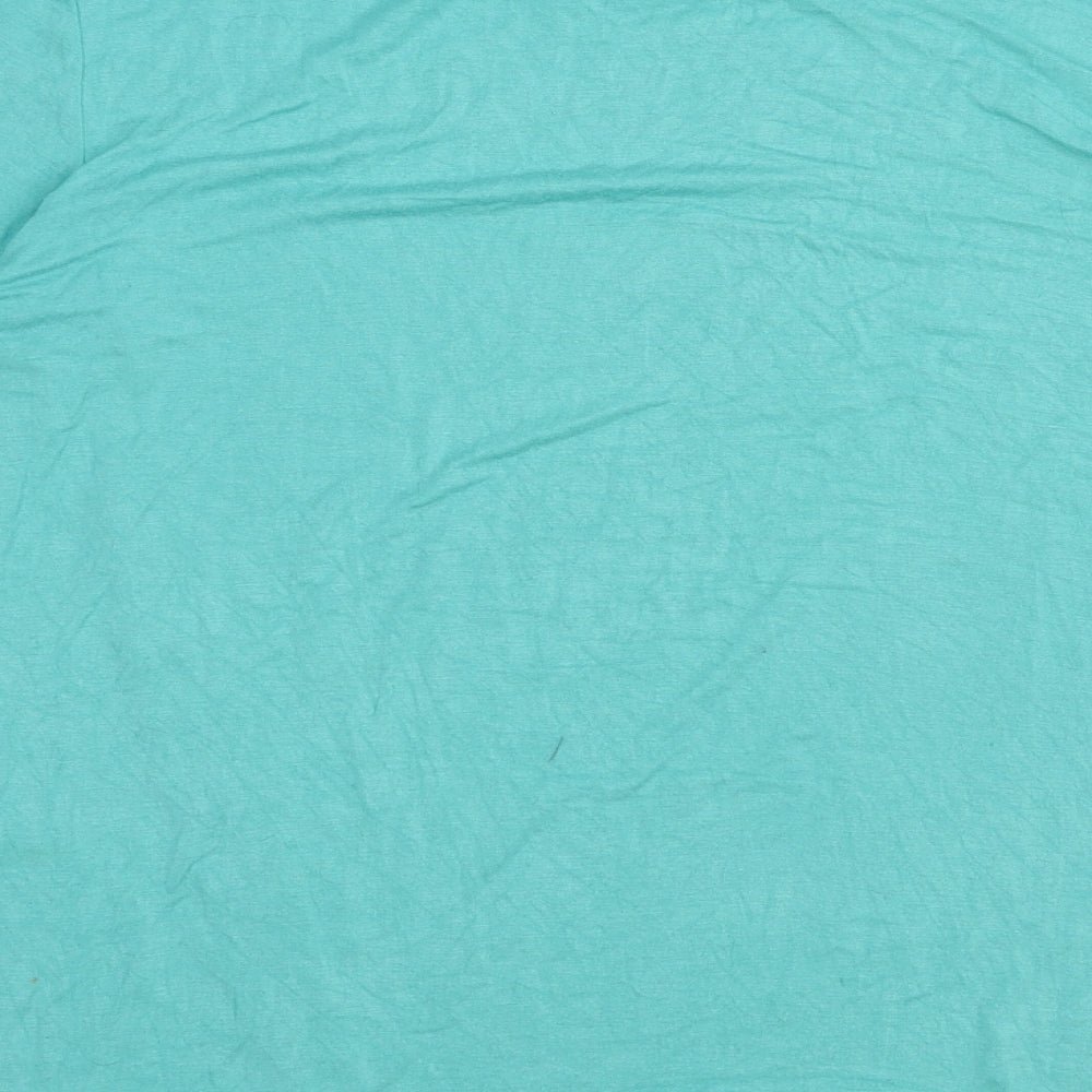 Preworn Womens Green Polyester Basic Blouse Size XL Boat Neck