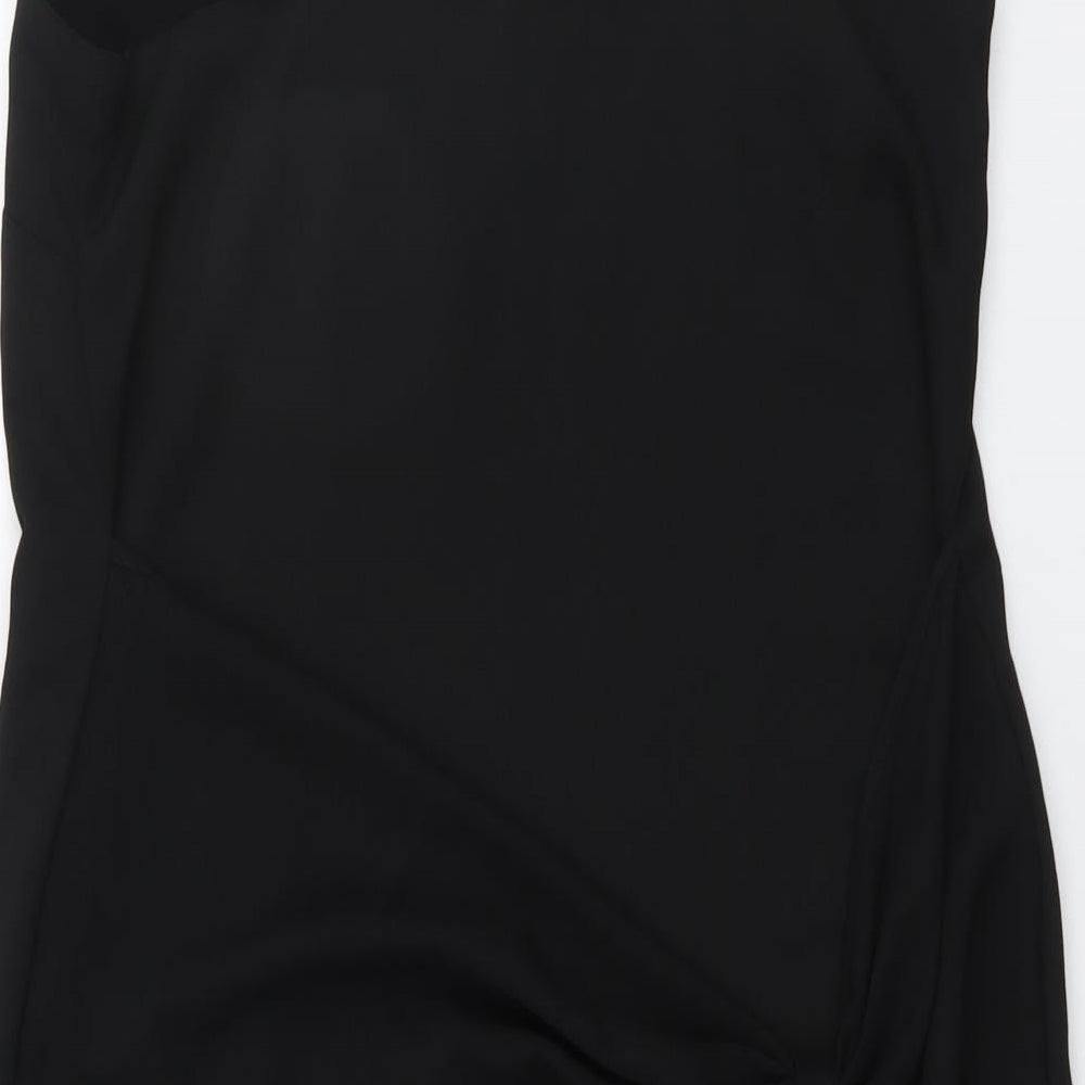 River Island Womens Black Polyester Mini Size 10 V-Neck Pullover - Twist Detail