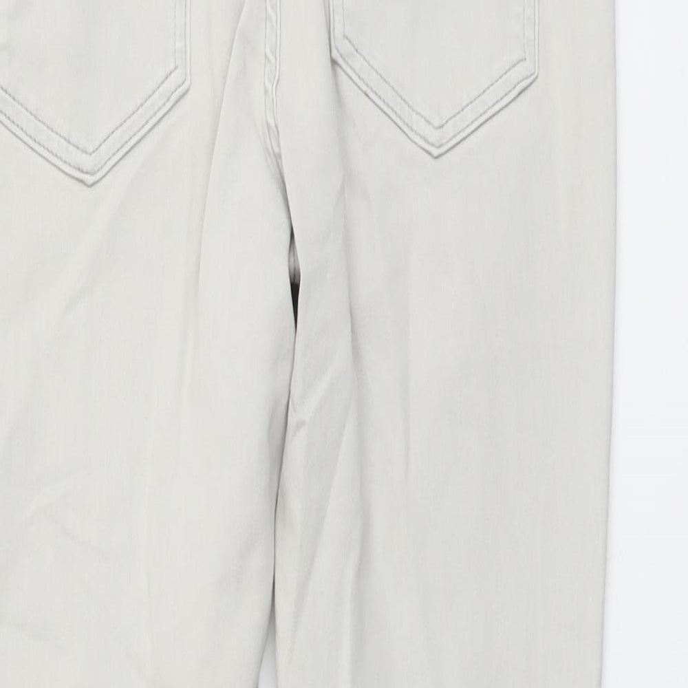 Marks & Spencer Womens Beige Cotton Skinny Jeans Size 12 L26 in Regular Button