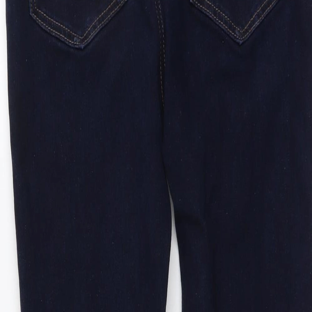 Marks & Spencer Womens Blue Cotton Skinny Jeans Size 26 in L28 in Regular Button