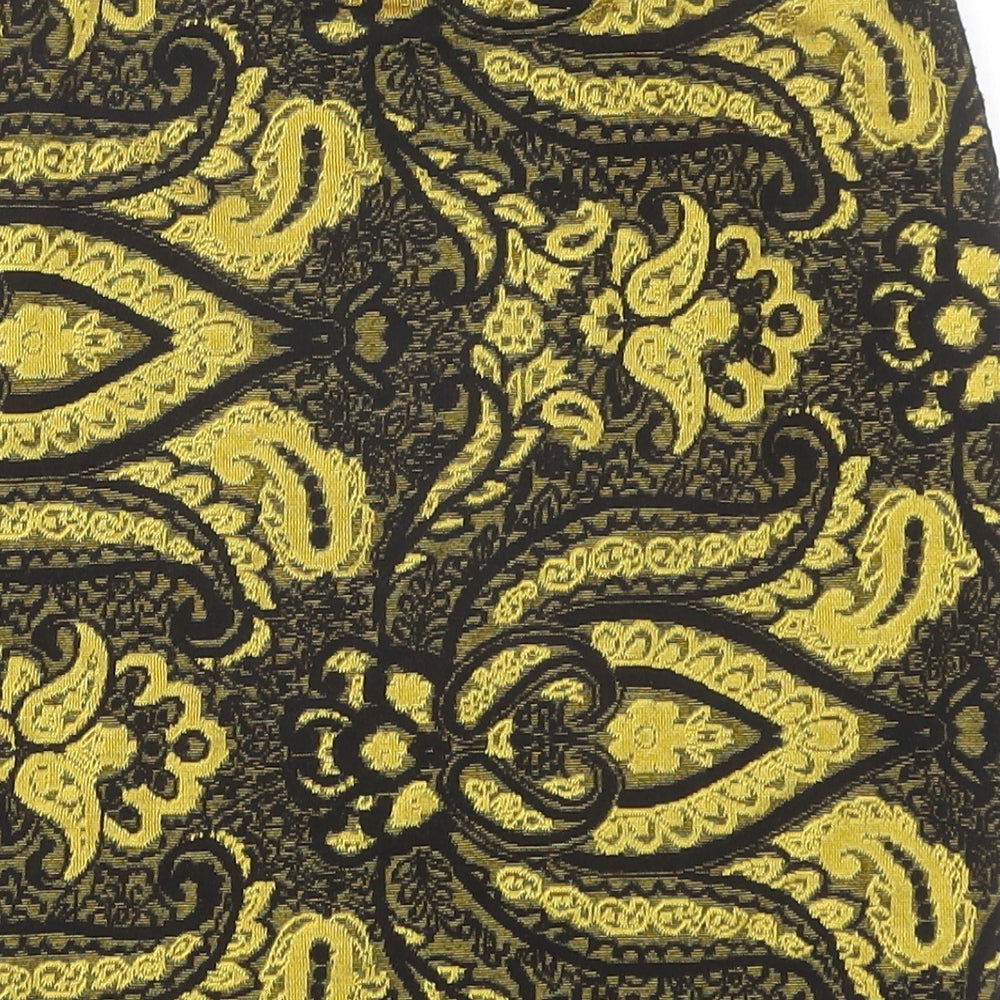 Topshop Womens Yellow Paisley Polyester Mini Skirt Size 8