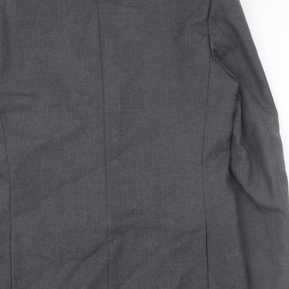 The Label Mens Grey Polyester Jacket Suit Jacket Size 40 Regular