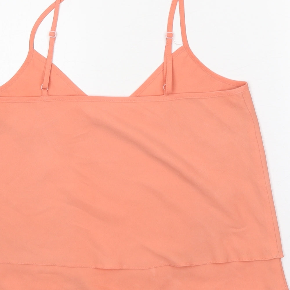 Miss Selfridge Womens Orange Polyester Camisole Tank Size 8 V-Neck - Cropped