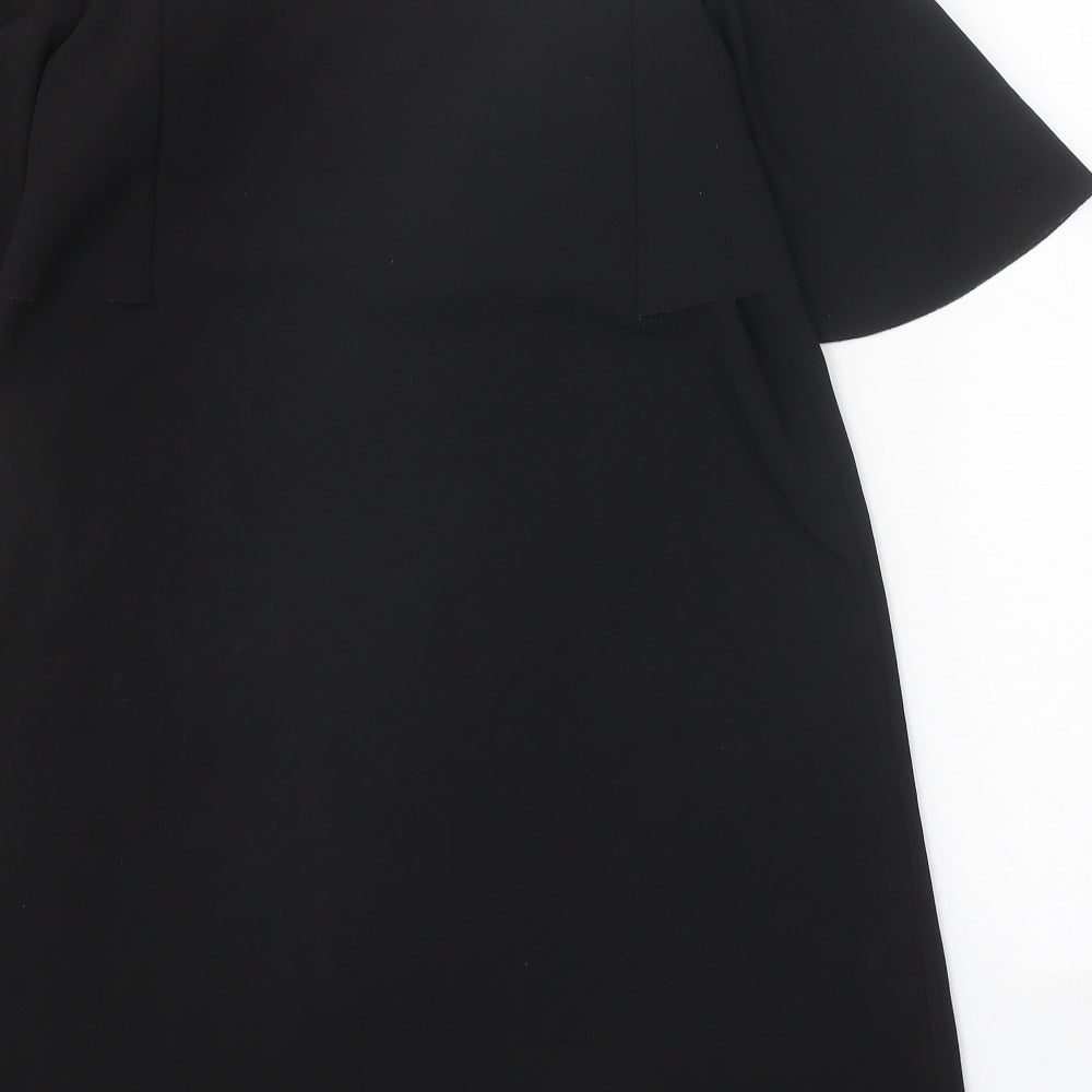 Mango Womens Black Polyester Shift Size S Square Neck Pullover - Cold Shoulder
