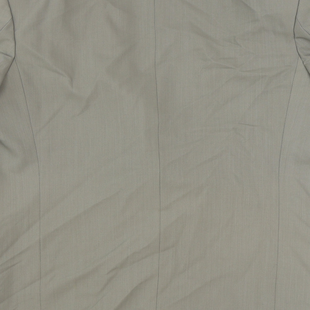Preworn Mens Grey Polyester Jacket Blazer Size 46 Regular