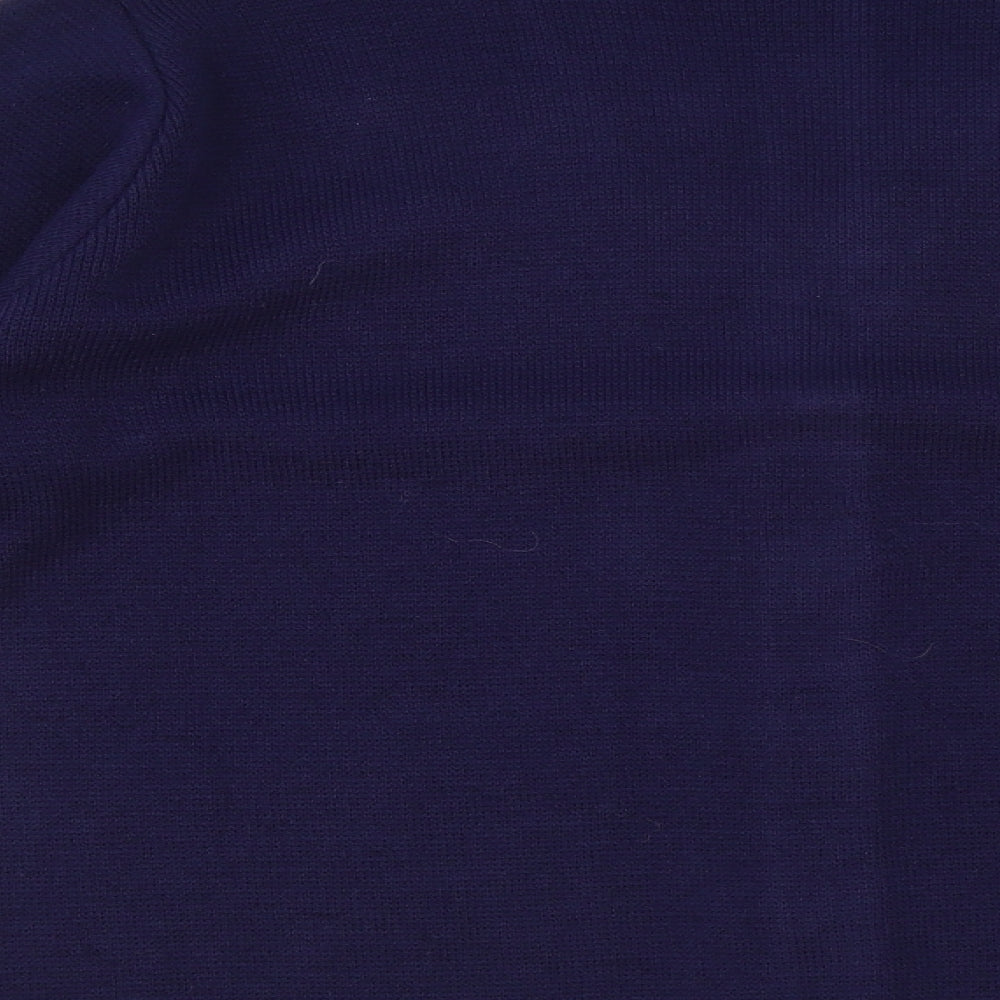 Rival Womens Blue V-Neck Polyester Cardigan Jumper Size S