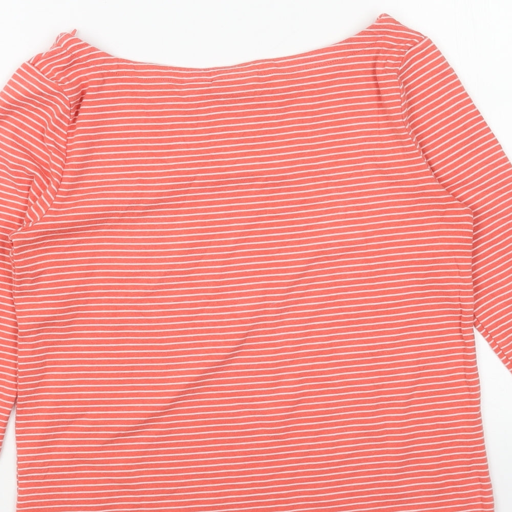 Tabitha Womens Red Striped Viscose Basic Blouse Size XS Boat Neck