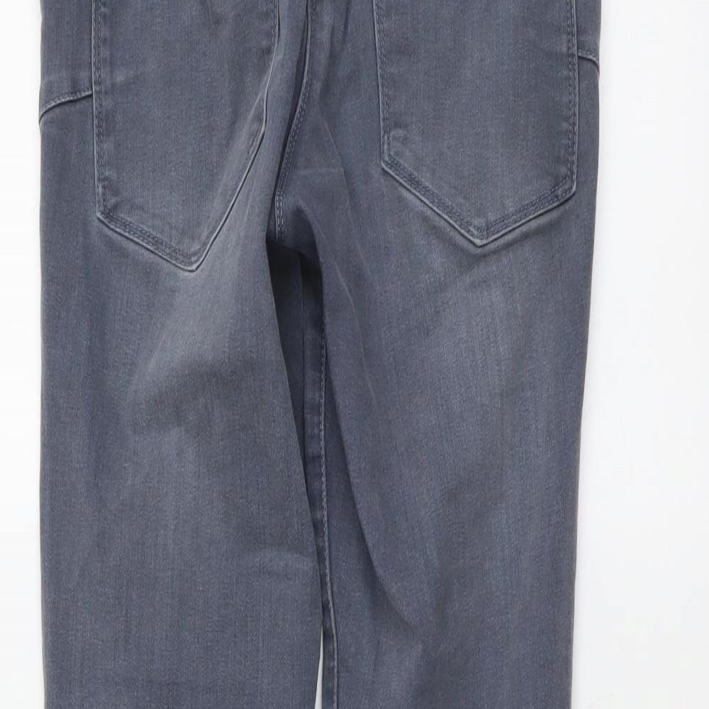 Next Womens Blue Cotton Skinny Jeans Size 10 L26 in Slim Button