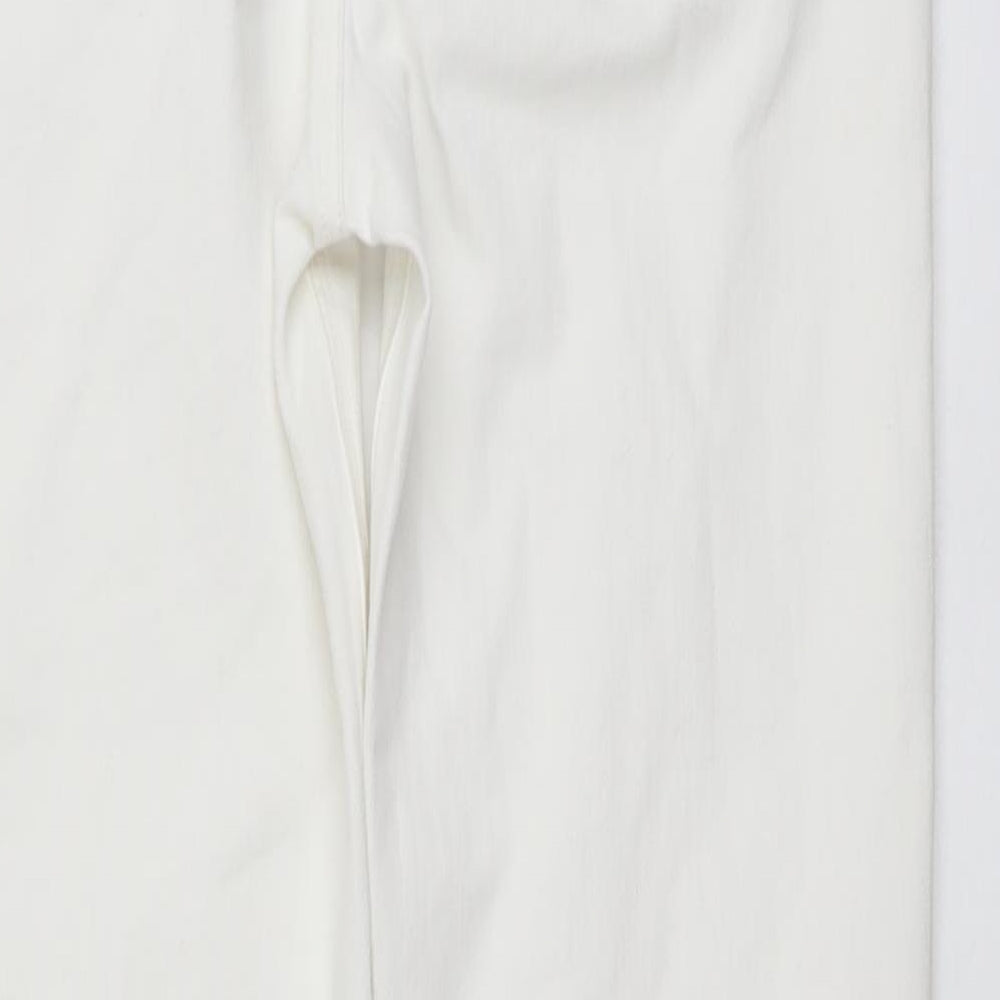 Marks & Spencer Womens White Cotton Skinny Jeans Size 30 in L30 in Regular Button