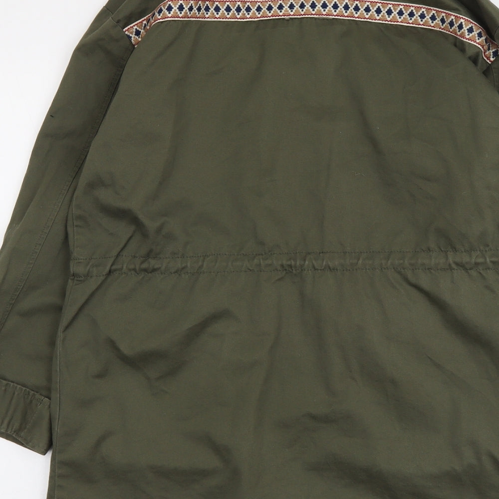 H&M Womens Green Geometric Jacket Size S Zip