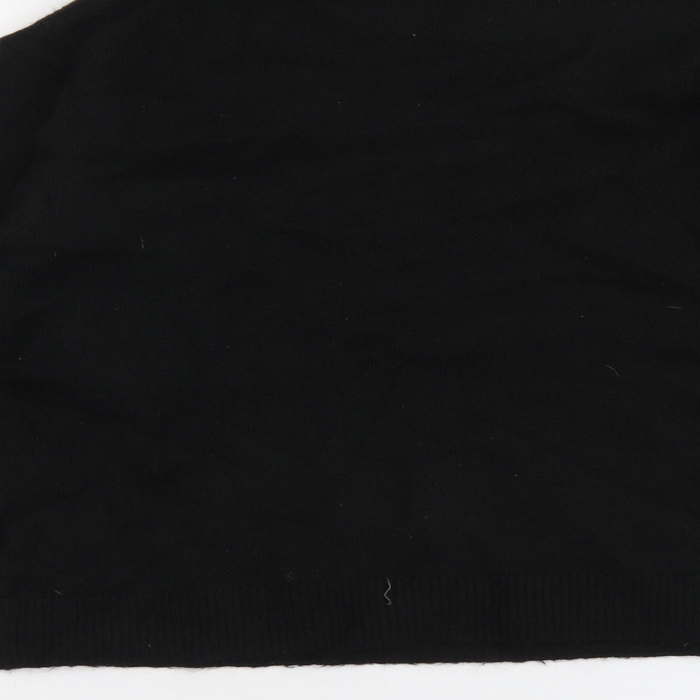 H&M Womens Black Round Neck Polka Dot Polyester Pullover Jumper Size S