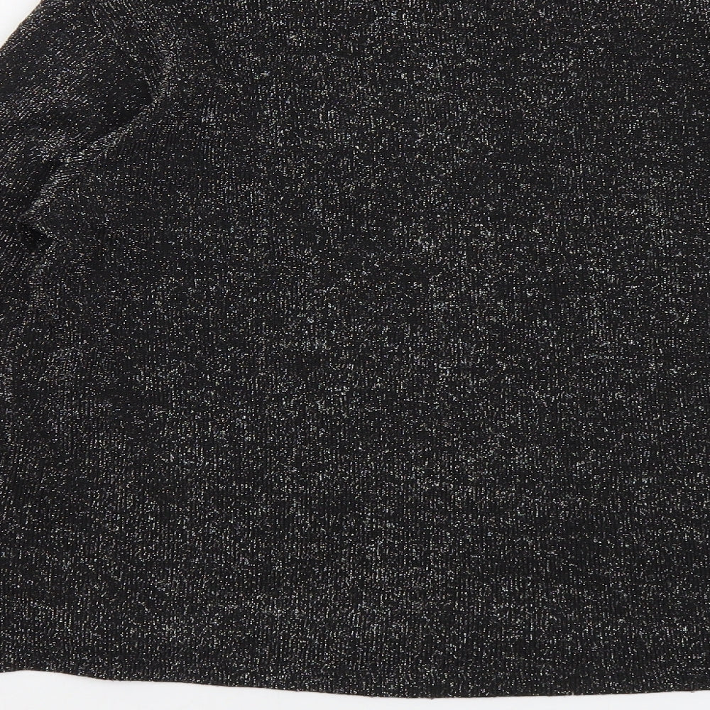 H&M Womens Black Scoop Neck Polyester Pullover Jumper Size XS