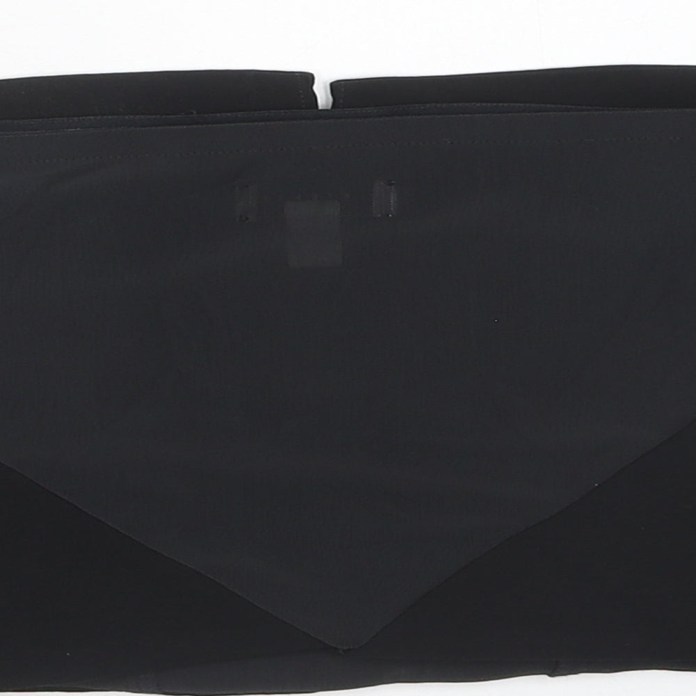 Topshop Womens Black Polyester Cropped Blouse Size 10 Off the Shoulder
