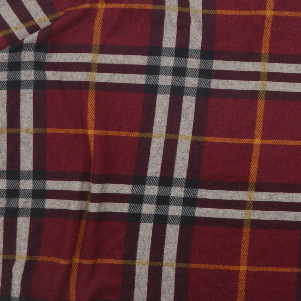 Stella Morgan Womens Red Plaid Polyester Basic Blouse Size 12 V-Neck
