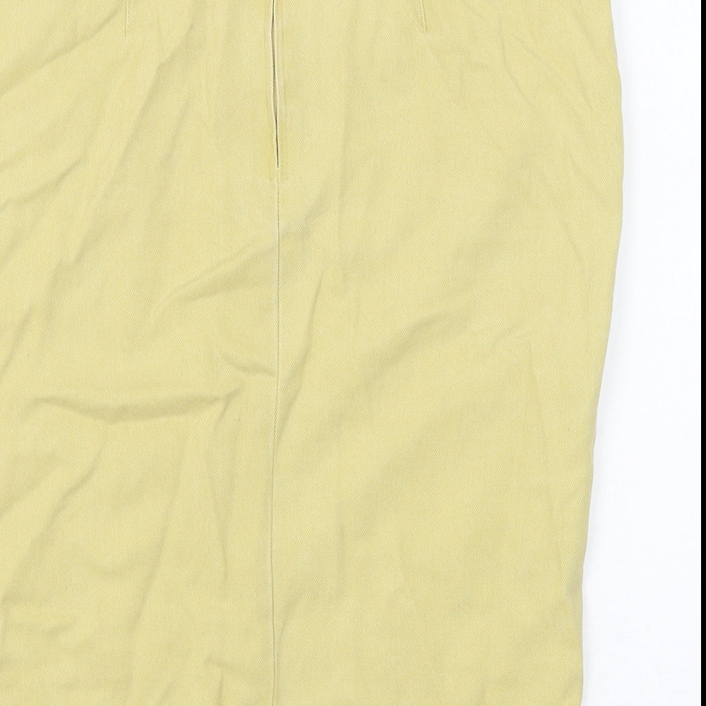 Preworn Womens Yellow Lyocell Straight & Pencil Skirt Size 12 Zip