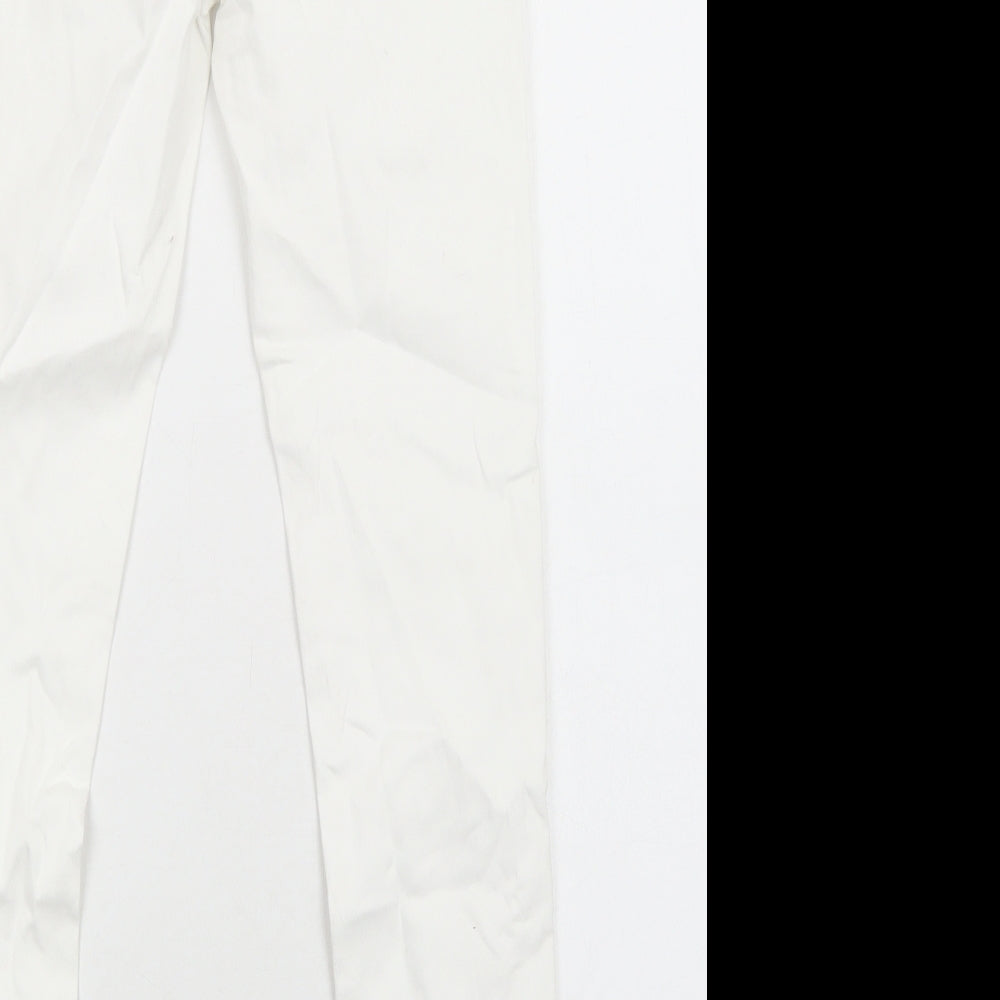 Preworn Womens White Cotton Skinny Jeans Size 8 Regular Zip