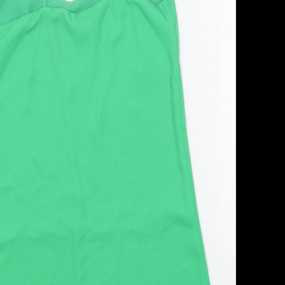 Topshop Womens Green Polyester Camisole Tank Size 10 V-Neck