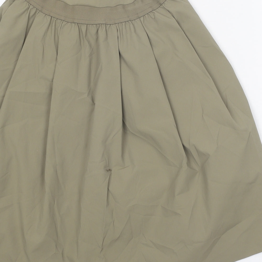 Preworn Womens Green Paisley Polyester Pleated Skort Size XS