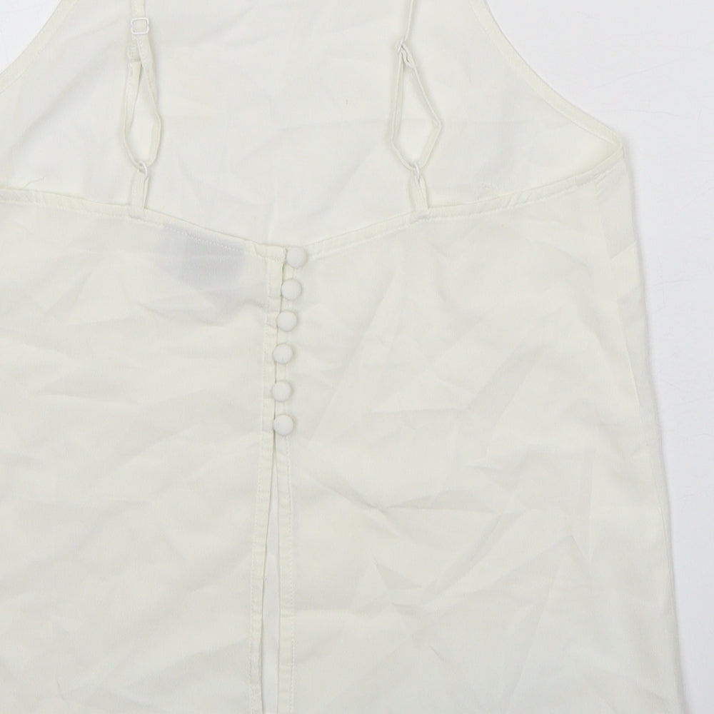 ASOS Womens White Polyester Camisole Tank Size 10 Square Neck