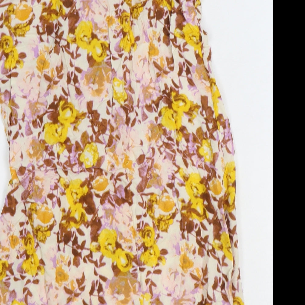 Divided by H&M Womens Multicoloured Floral Viscose Basic Tank Size S Scoop Neck