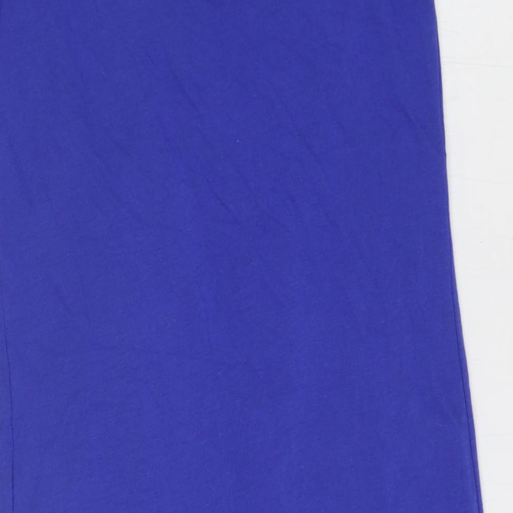 Topshop Womens Blue Polyester Sheath Size 8 Scoop Neck Pullover - Pleat Detail