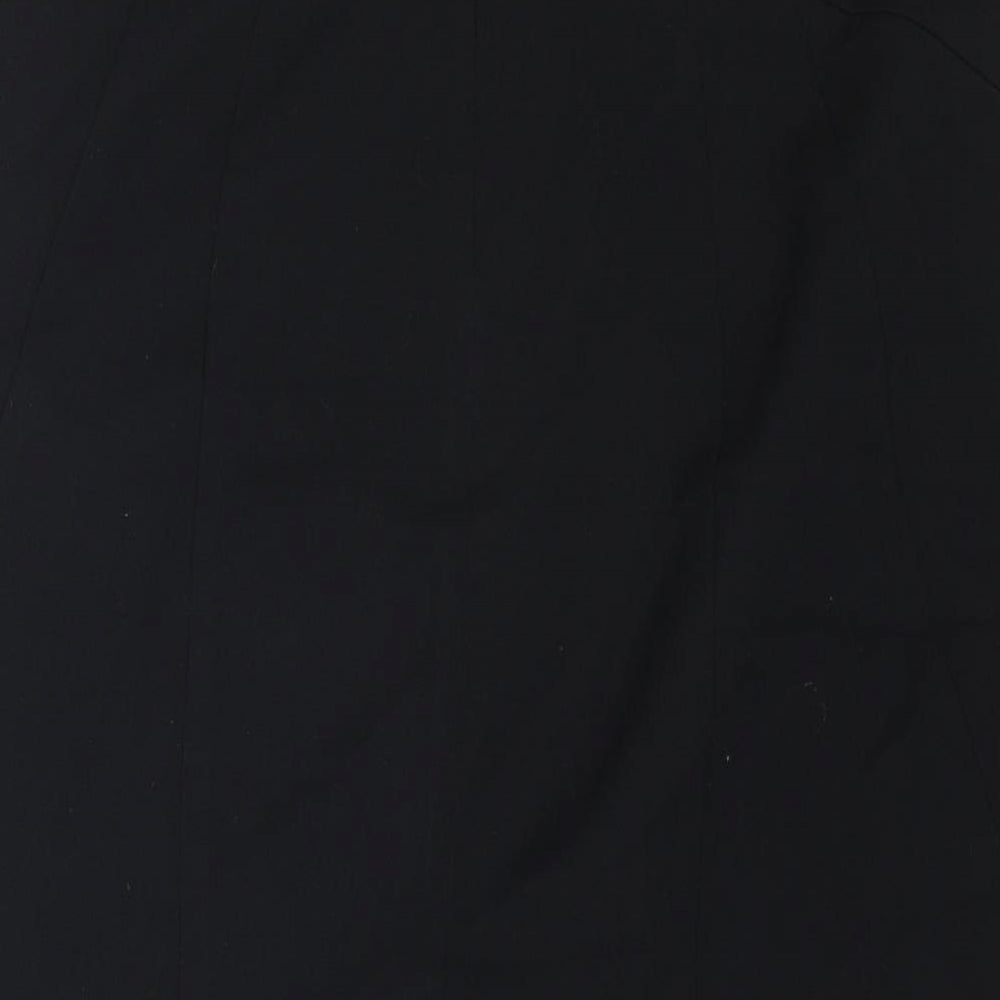 Marks & Spencer Womens Black Polyester Straight & Pencil Skirt Size 8 Zip