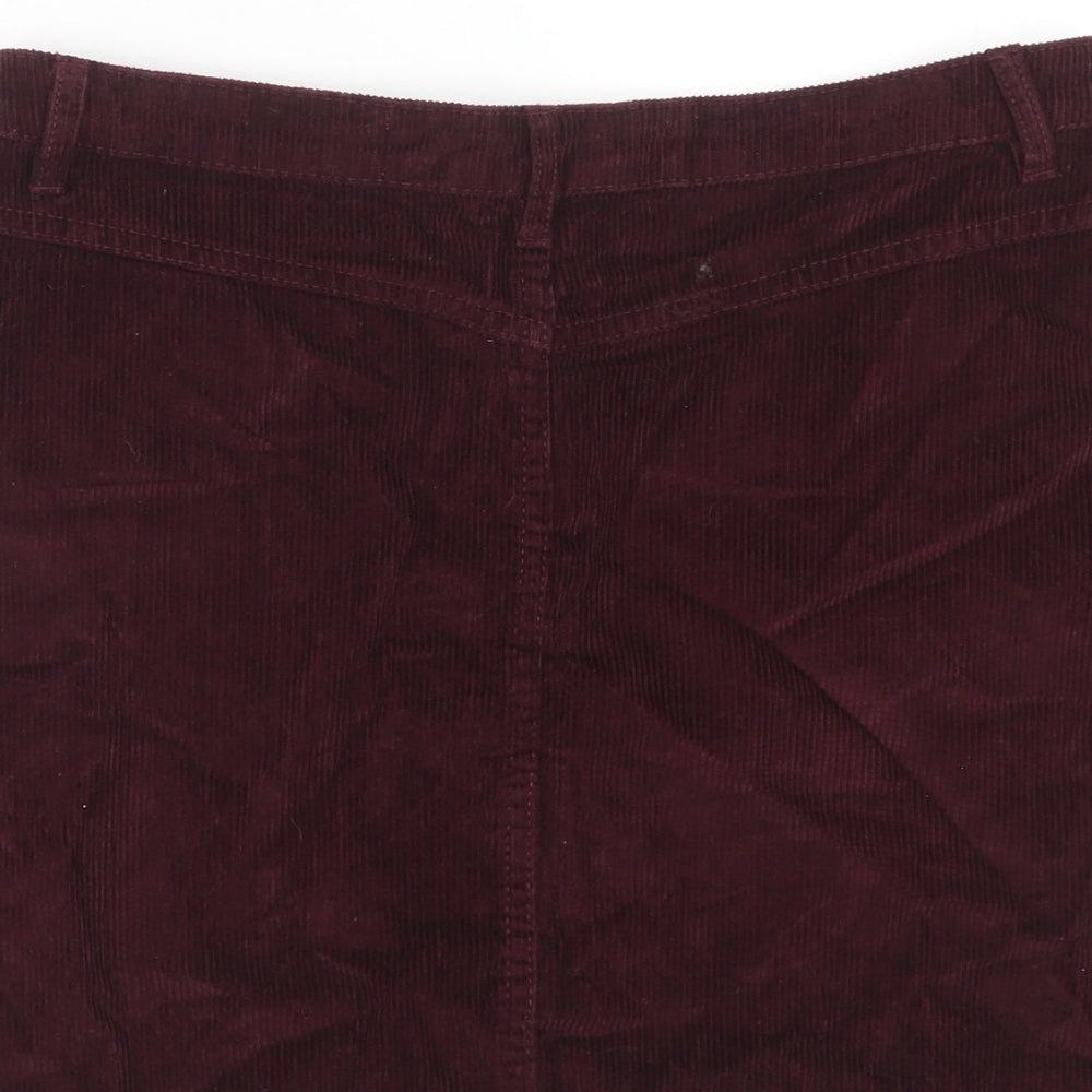Denim & Co. Womens Red Cotton Straight & Pencil Skirt Size 12 Zip