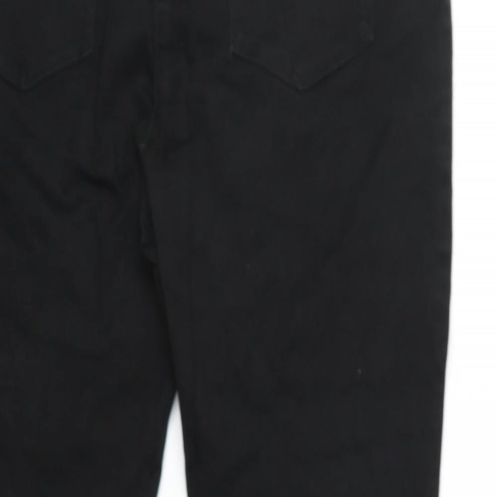 Preworn Womens Black Polyester Skinny Jeans Size 37 in Regular Zip