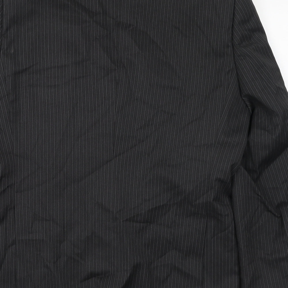 NEXT Mens Black Striped Polyester Jacket Suit Jacket Size 40 Regular